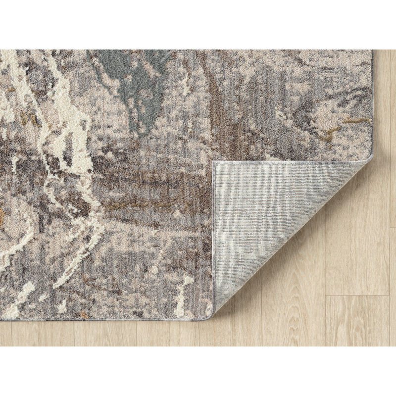 Nytalya - Tapis abstrait tourbillon gris avec design artistique contemporain, Rectangle 7 pi 10 po x 10 pi 6 po