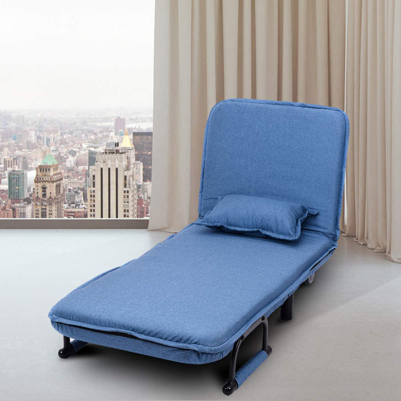 Deiontae Twin 190cm Upholstered Convertible Sofa, Blue