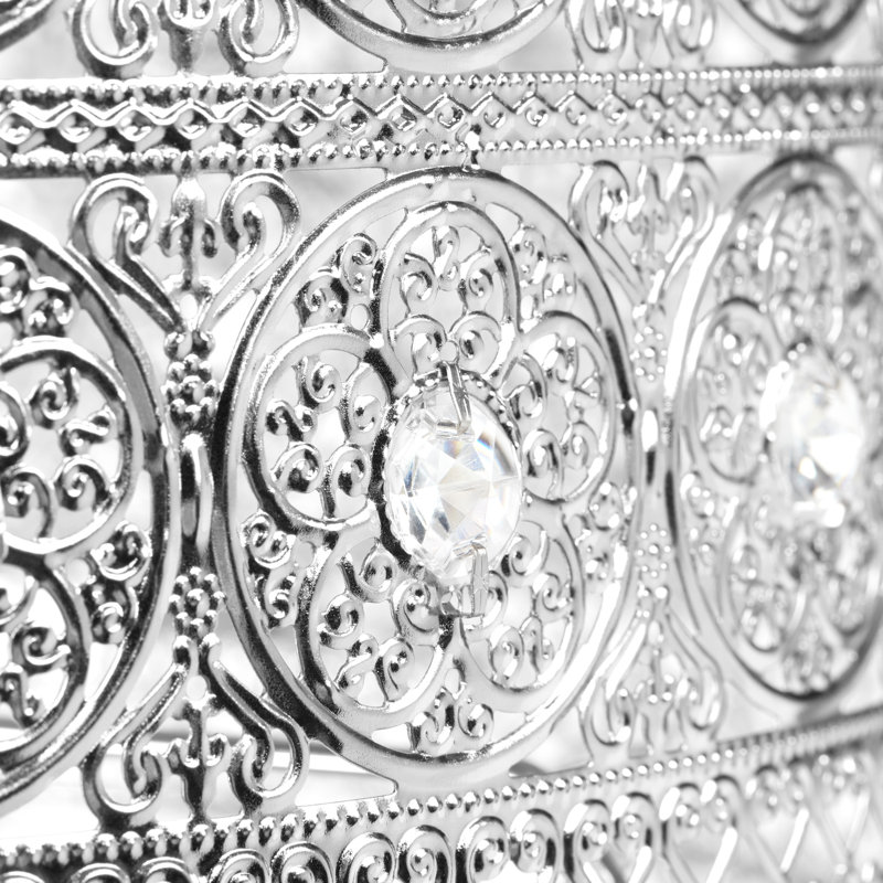 Lampe sur pied de style glam à finition argentée polie de 61 po Lenore
