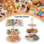 Ensemble de présentoir à dessert 14 pièces avec supports à gâteau à 3 et 2 niveaux et plateaux de service rectangulaires - Porte-gâteaux en plastique blanc