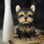 Brown YorkTerrier | Handpainted Decorative Puppy Statue for Home & Garden Decor | Premium Polyresin Dog Statue | Gift for Dog Lovers | Weather-Resistant Indoor/Outdoor Decor