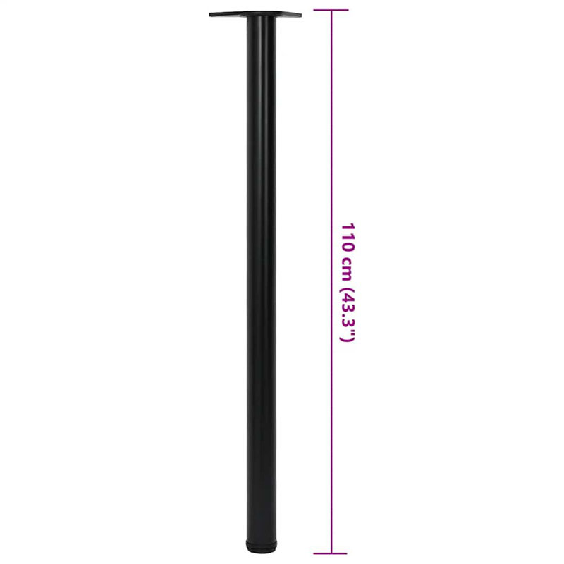 Latitude Run® 4 Height Adjustable Table Legs, Black, 43.3" H x 2.4" W x 2.4" D