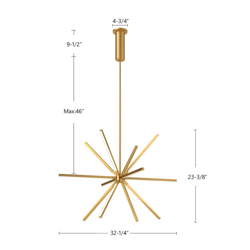 Sirius LED Chandelier, 23.38" H x 32" W x 32" D, White