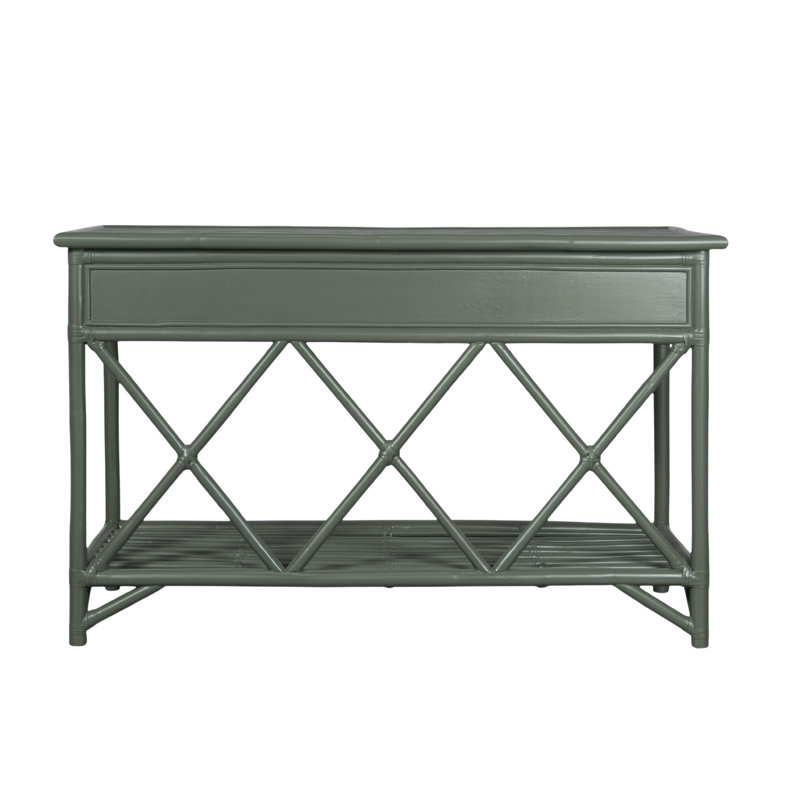 54'' Wide 3 Drawer Rattan Wood Sideboard, Evergreen