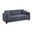 Canapé-lit Lucy avec ports USB, 2 coussins, velours côtelé gris, porte-gobelets-117559281