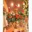 3 Pieces Set Burnt Orange Artificial Flower Garland, Candle Rings Wreath, Hanging Decor