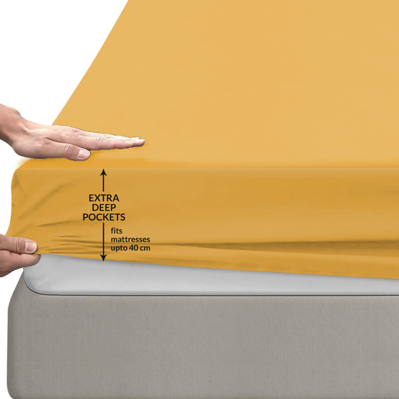 Premium Fitted Sheet – Extra Deep 40cm Pocket, Soft & Breathable Hotel Quality Bedding with Strong Elastic Fit