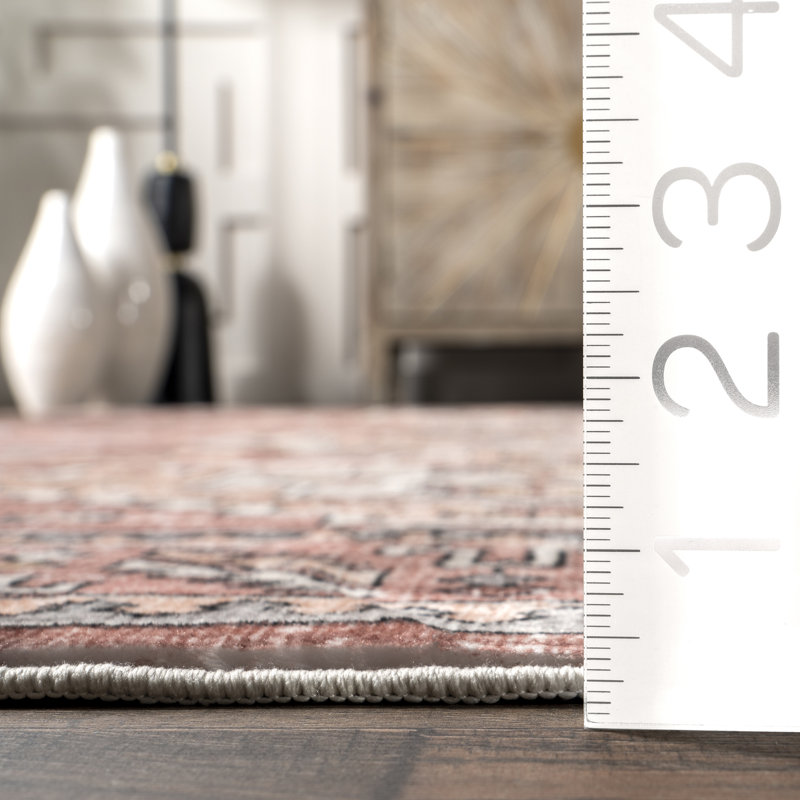 Tindra SpinClean Faded Multi Medallion Machine Washable, Rectangle 4' x 6'