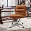 Faux Leather Swivel Desk Chair-1865636716
