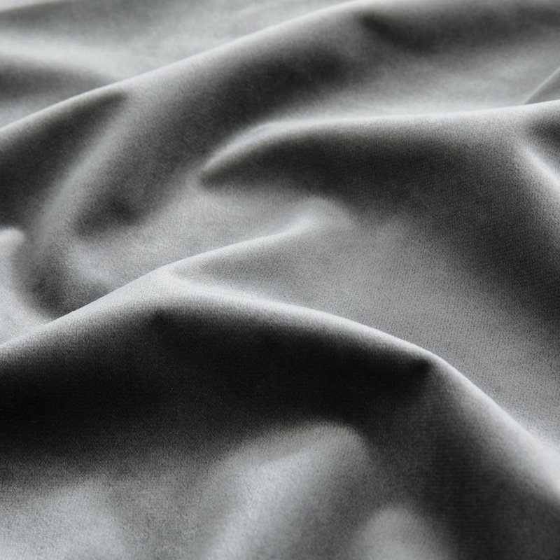Rumson Crushed Velvet Eyelet Sheer Curtains Pair, 168cm x 228cm, Grey