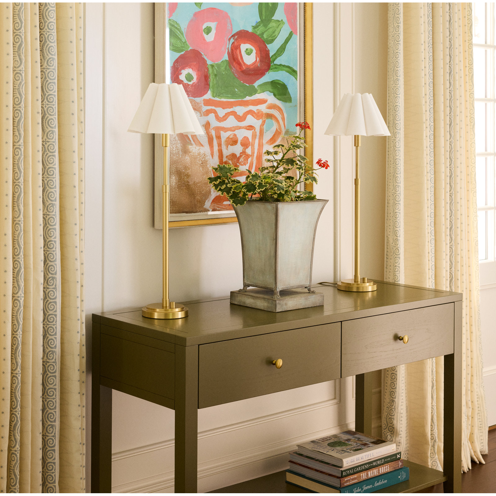 Gracie 48" Console Table, Olive Green