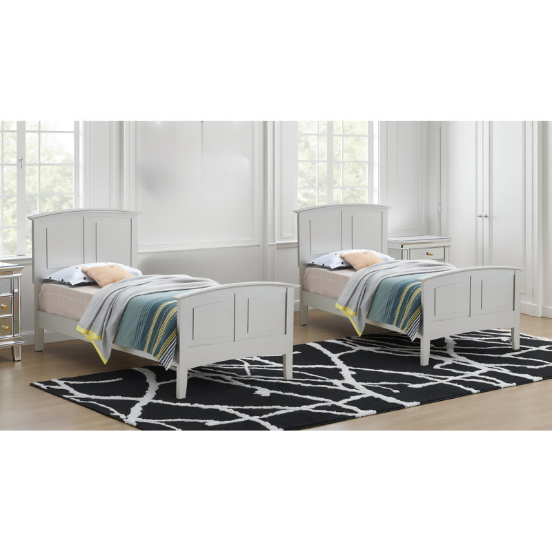 Ensemble de 2 lits simples gris Halden, Gris, Lit simple