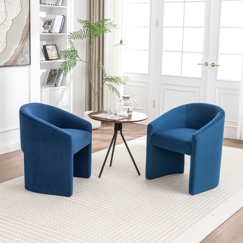 Halley Velvet Upholstered Dining Chair, Navy