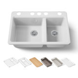 Riverby® 33" undermount double-bowl workstation kitchen sink