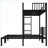 Twin/Twin/Twin Metal Triple Bunk Bed with Storage - Detachable, No Box Spring, Black-1716735767
