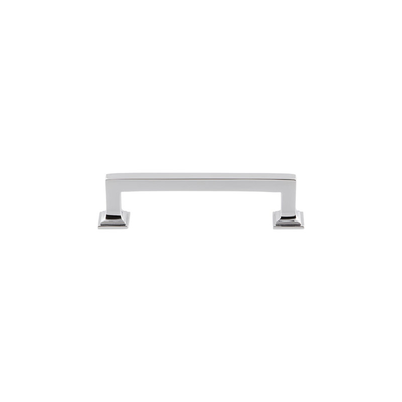 Grandeur Geneva 4" Brass Handle Pull, Bright Chrome