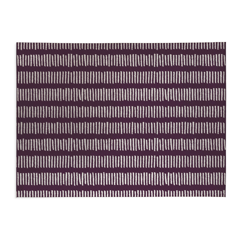 Tapis de cuisine à profil bas, Rectangle 3' x 5', Eggplant Striped