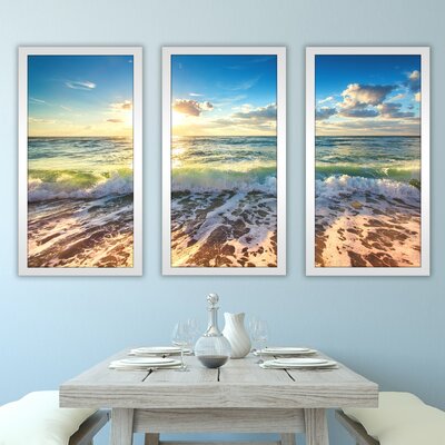 Cloud Scape over the Sea 3 - 3 Piece Picture Frame Photograph Print Set on Acrylic -  Picture Perfect International, 704-2555-1224