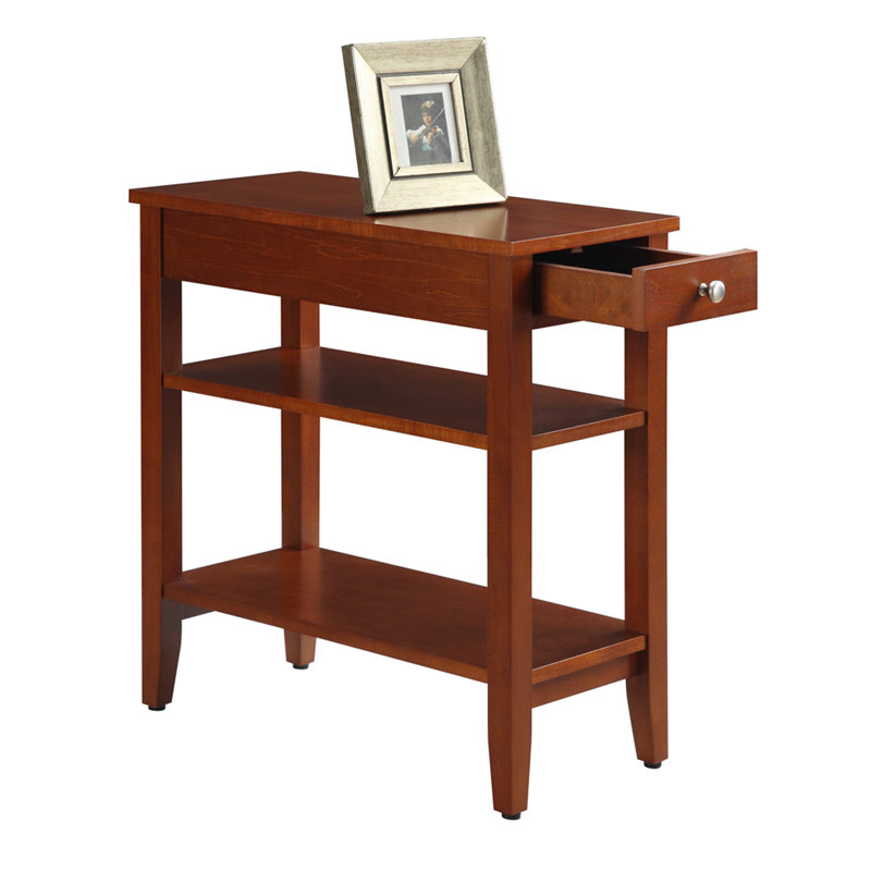 Carbin End Table with Drawer and Shelves, Cherry