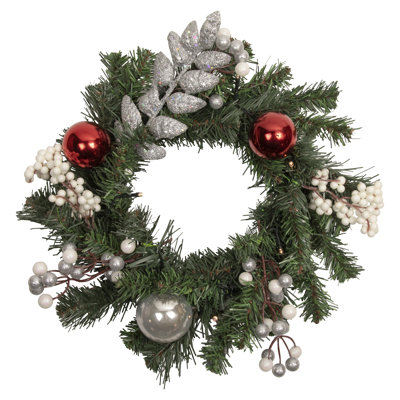 Lumières de Noël artificielles en forme de pin vert décoratives de 16 po avec lumières DEL blanc chaud
