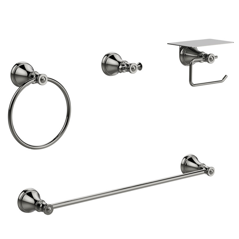 4-Piece Bathroom Hardware Set, Chrome
