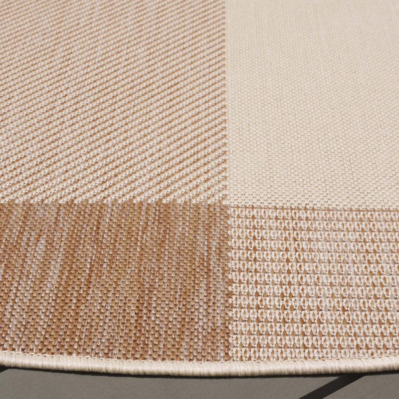 Tapis à carreaux Janiqua Performance, Rond 6 pi 7 po