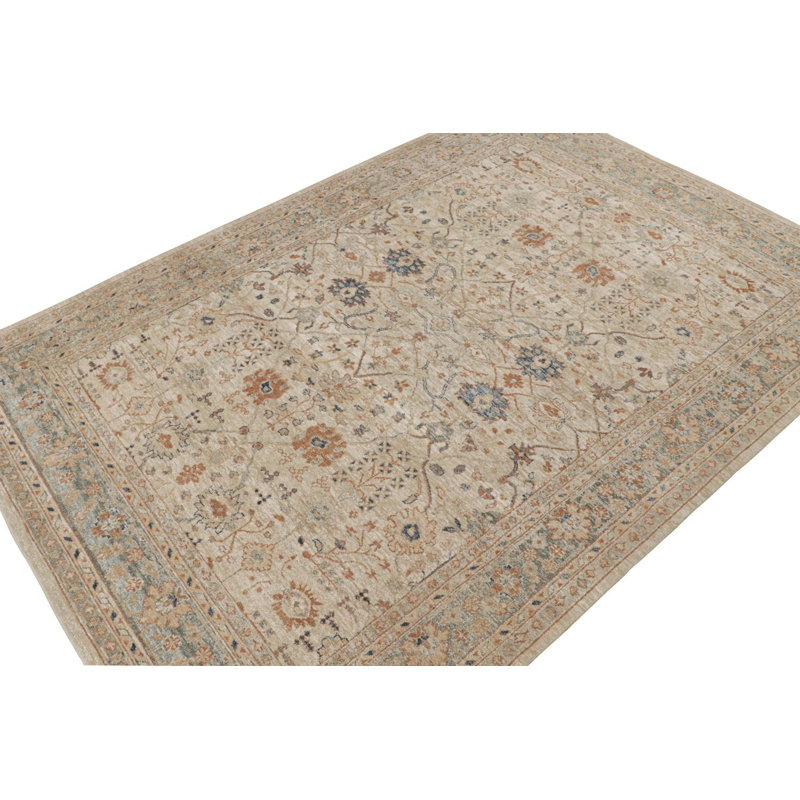 Oushak Hand Knotted Geometric Area Rug, Rectangle 13' x 18'
