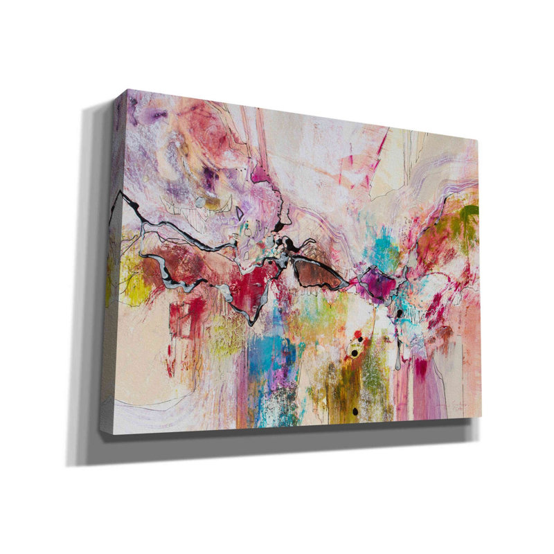 «Red and White 6» par Jennifer Gardner, art mural sur toile, H 12 po x l 16 po x P 0,75 po