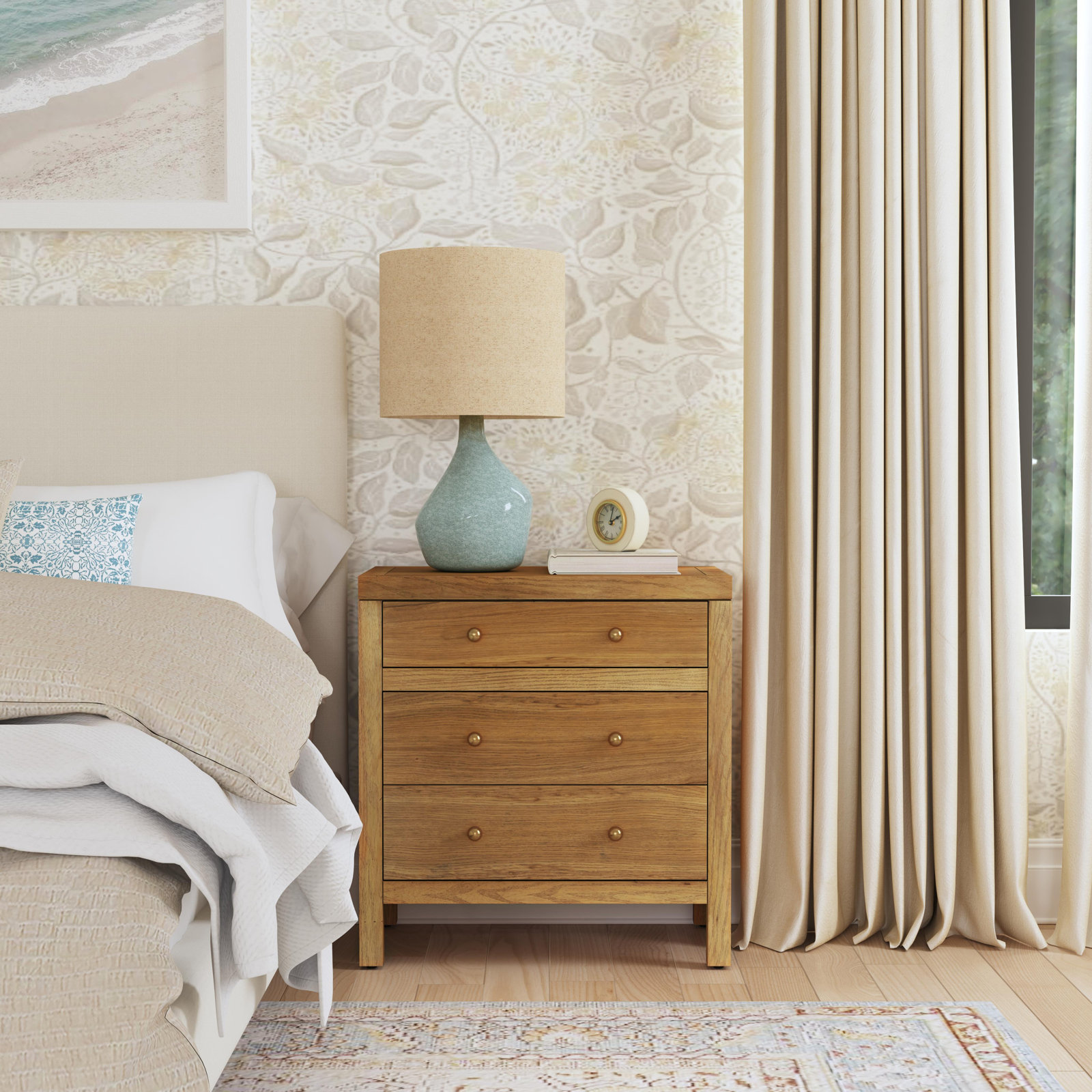 Celine 25" 3-Drawer Dresser, Natural