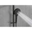 Douche à main noire matte avec barre coulissante de 28 pouces et boyau de 59 pouces, fabrication en acier inoxydable rouille pour une utilisation à long terme. Noir, évacuation d'eau puissante pour une salle de bain hygiénique.