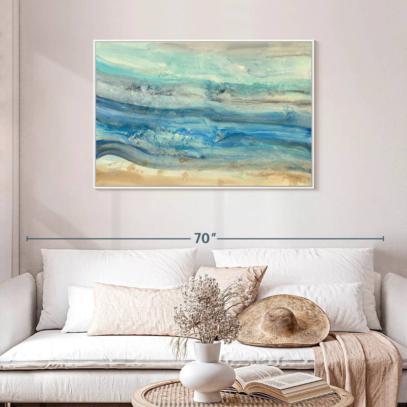 Vagues de l'océan, Cadre flottant blanc, 43 po x 29 po
