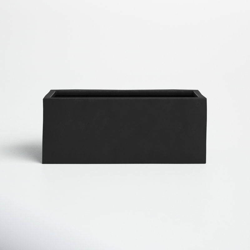 Magda Handmade Planter Box, 8" H x 20" W x 8" D, Black