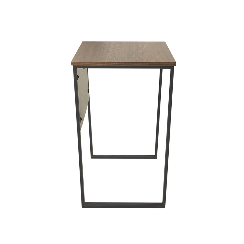 Carlyle 30" Dark Coffee Modern Industrial Computer Desk with Black Metal Legs