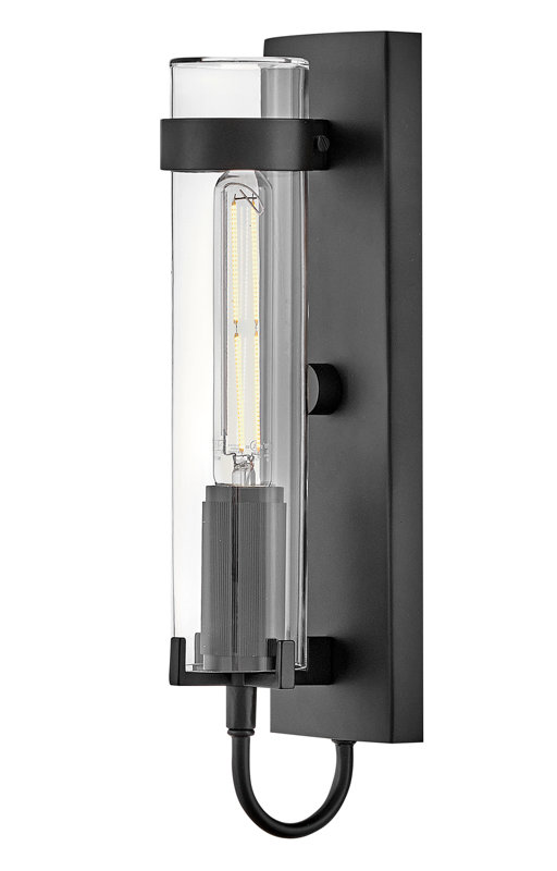 Ryden 1 - Light Outdoor Wall Lantern, Black