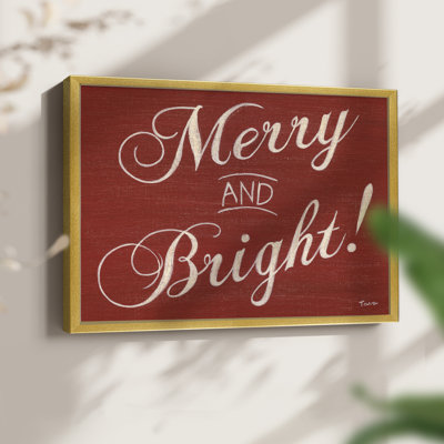 Red Merry and Bright -Framed Print - Restickable