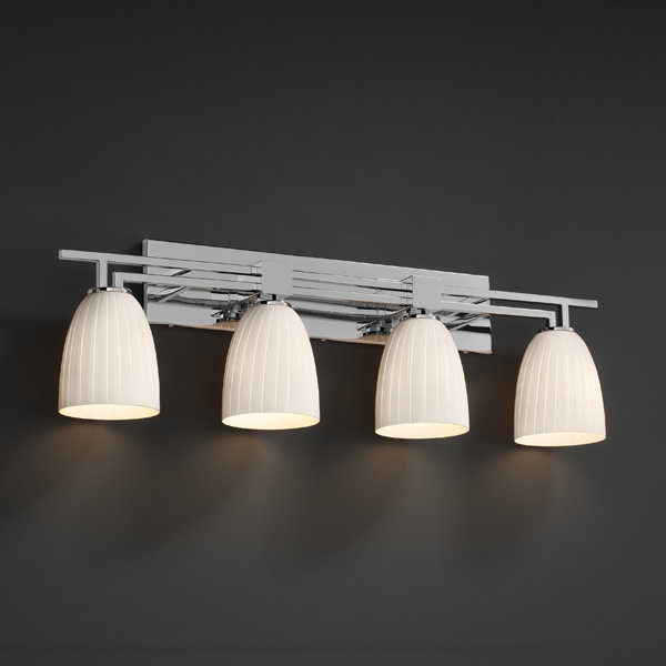 Éclairage pour meuble-lavabo 4 lumières Carolos, Ruban, Chrome poli