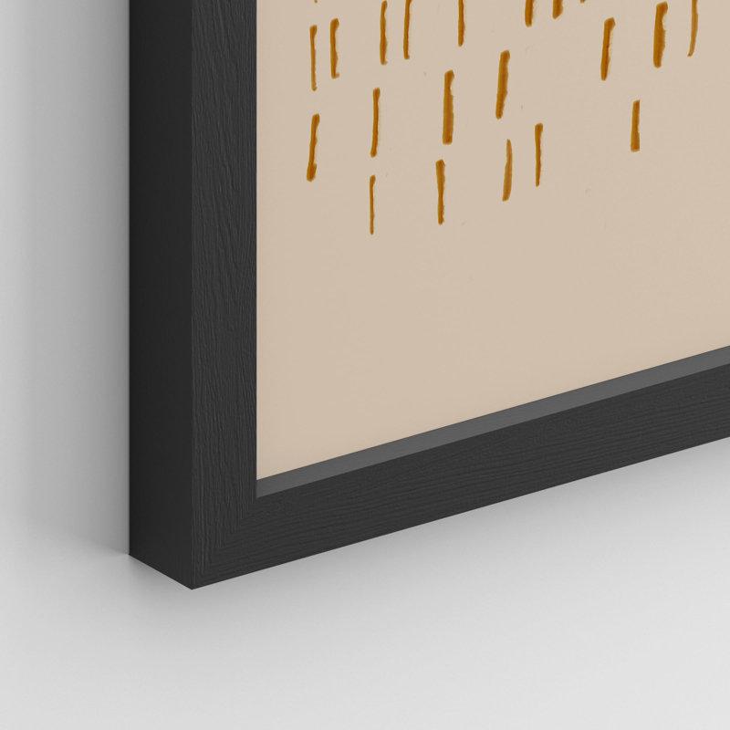 «Brown Tan géométrique à pois, illustrations abstraites minimalistes rustiques relax / calme» sur papier, Noir
