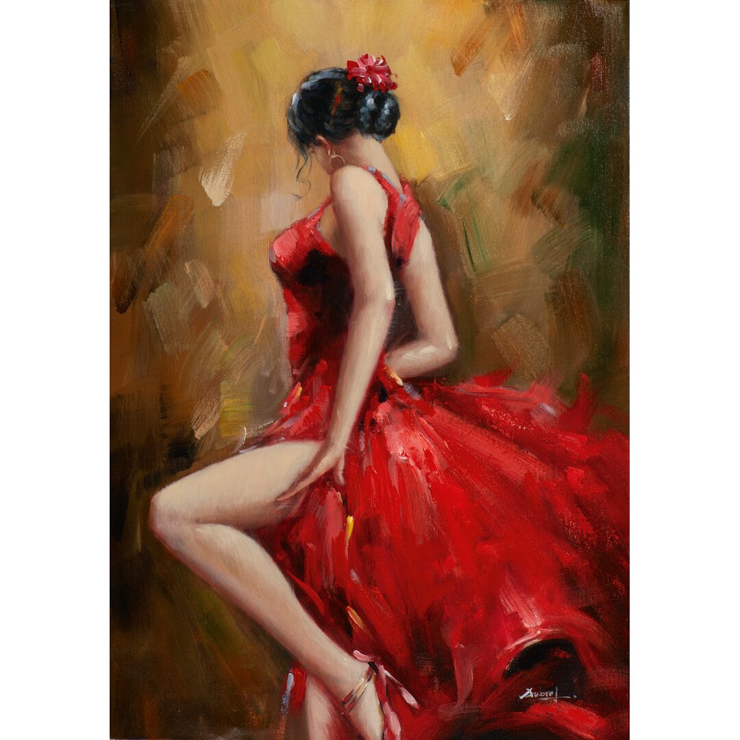 Woman in a Red Dress Gemälde auf Canvas