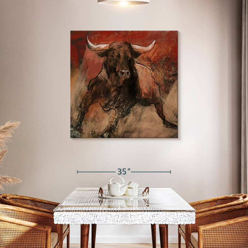 Crowle Bull Abstract, 10" H x 10" W