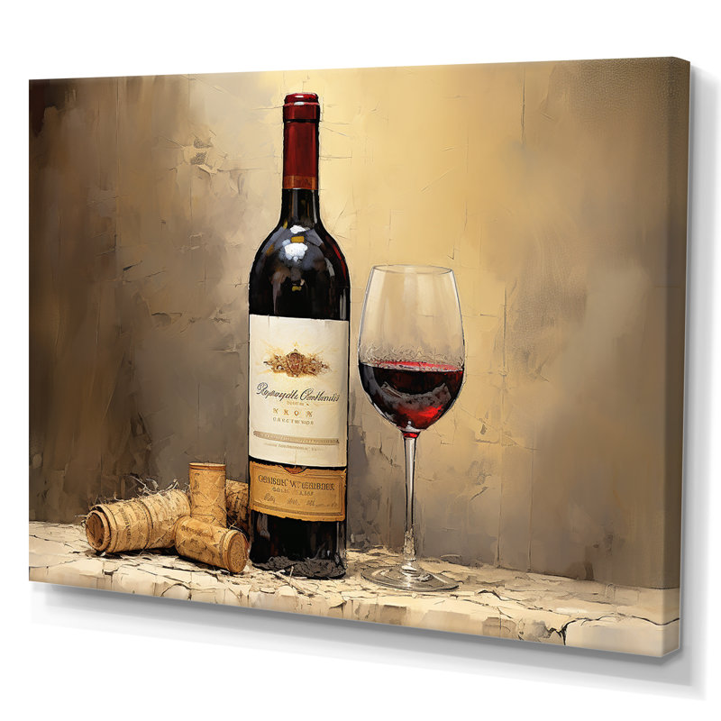 Bordeauxs Balance I - Décoration murale vin, Toile tendue, H 12 po x l 20 po x P 1 po