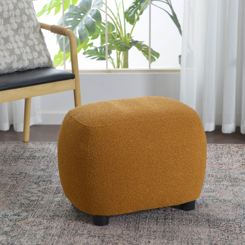 Overstreet 23" Wide Boucle Upholstered Ottoman, Brown Boucle