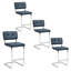 Tabouret de bar cantilever Millersport 25,6 po, style moderne du milieu du siècle, en similicuir et structure en acier-440308966-440308967