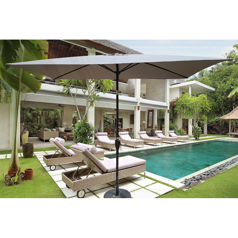 Parasol d'extérieur imperméable 6 x 9 pi, Gris moyen