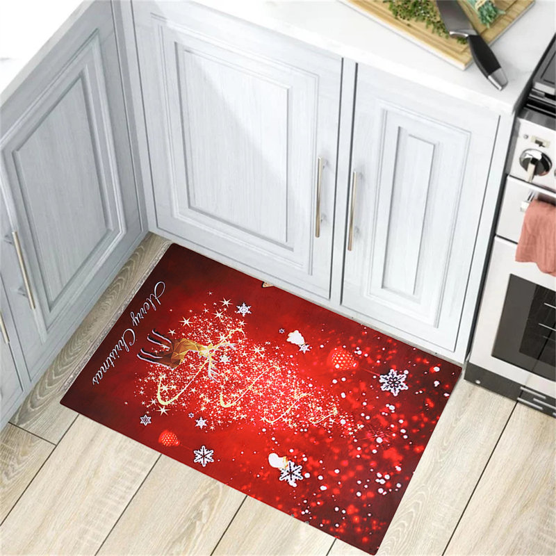 Jenova Polyester Non-Skid Kitchen Mat, Rectangle 2'8" x 1'8"