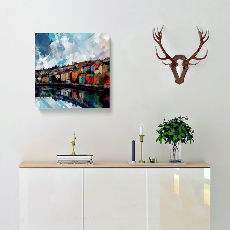City Of Bristol Abstract Art No.3 - No Frame Print, 50cm H x 50cm W x 3cm D