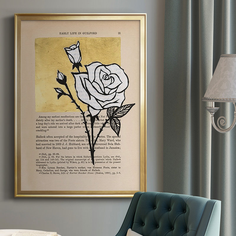 Floral Diary III, reproduction encadrée sur papier, Encadrement doré, H 42,5 po x l 30,5 po x P 1 po