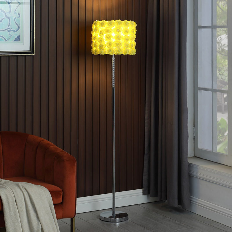 Bright Yellow Floral Elegance In Metal, Perfect For Modern Living Spaces