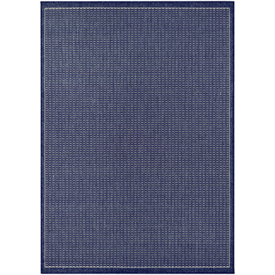 Tapis intérieur / extérieur bleu ivoire à tissage plat Haleemah