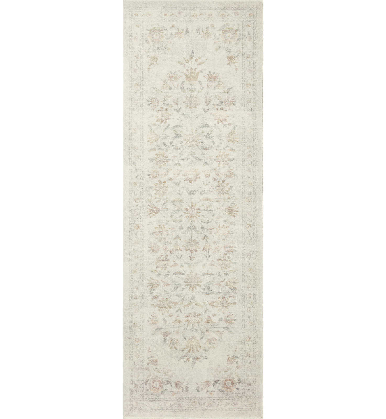 Rifle Paper Co. x Loloi Courtyard Yellow / Multi Area Rug feat. CloudPile, Runner 2'6" x 7'6"