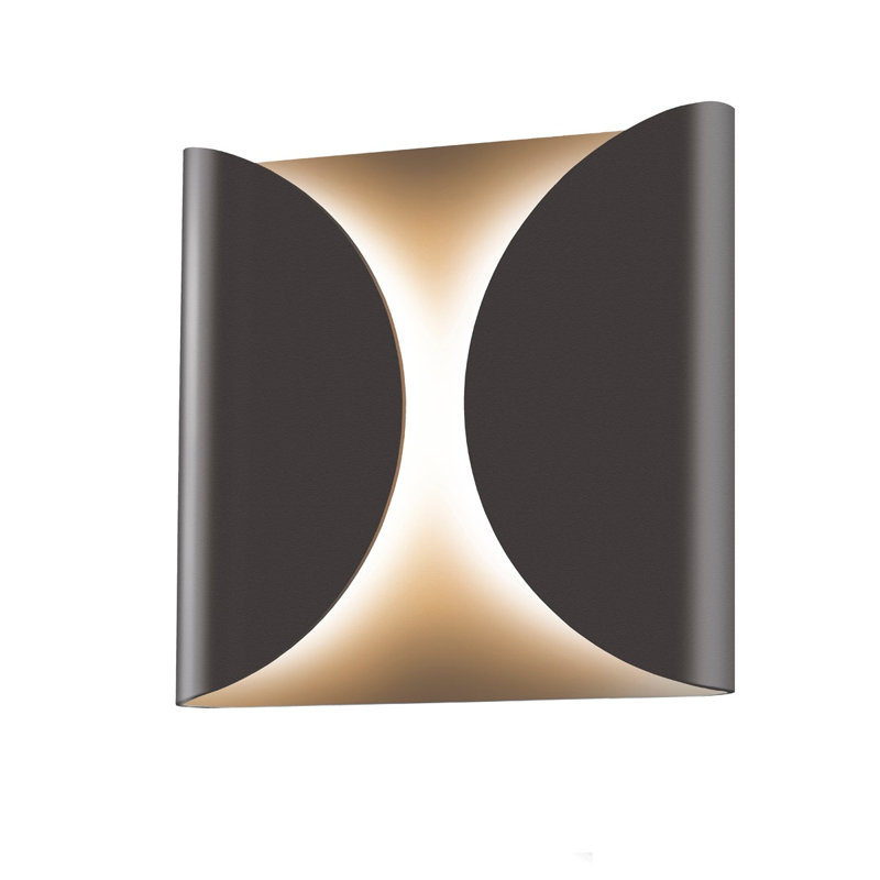 Folds LED Outdoor Sconce, 8" H x 8" W x 2.25" D, Bronze